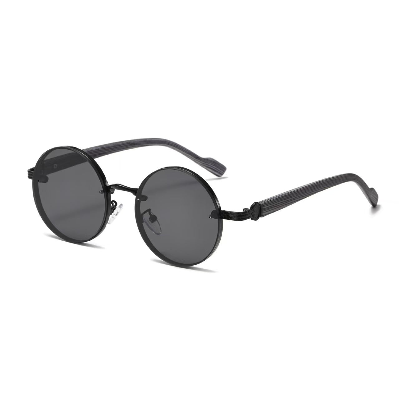 Retro Round Punk-Style Metal Sunglasses
